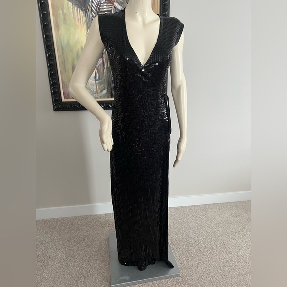 Michael Kors Sequin Wrap Maxi Dress - Picture 4 of 12